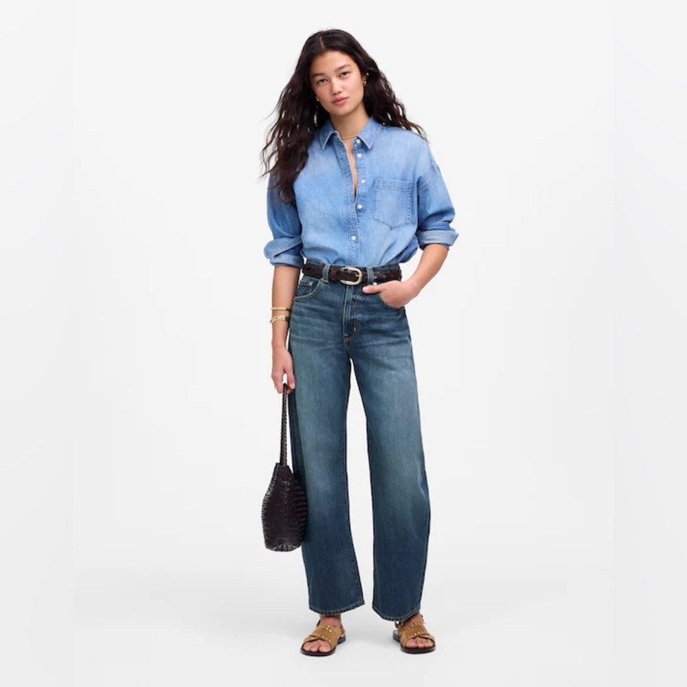 MADEWELL Balloon Jeans High Rise size 27 denim loose baggy barrel blue cotton